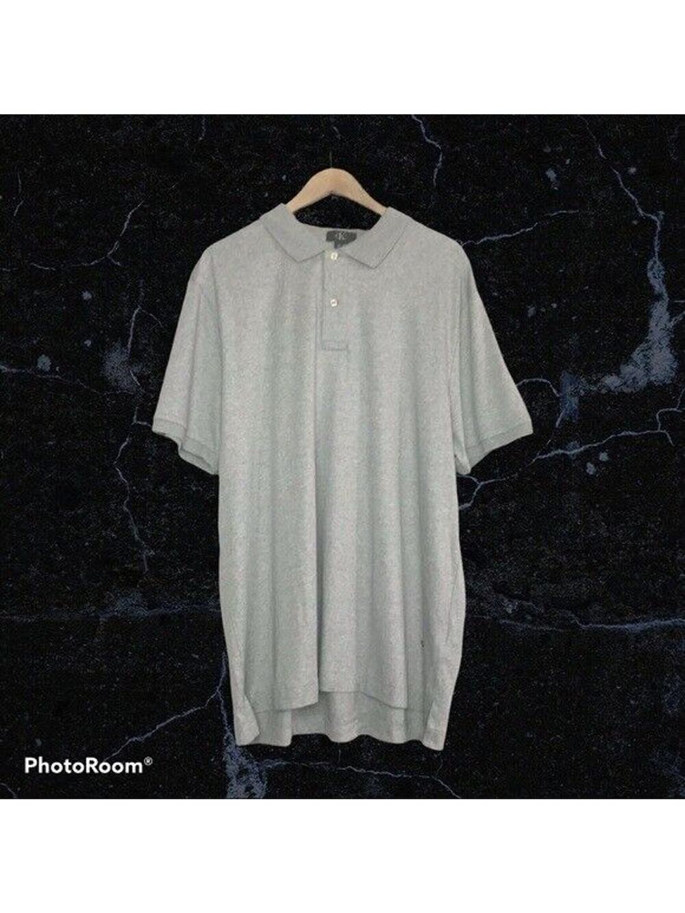 3/$20 Calvin Klein CK Logo Men's XL Gray 100% Cotton Soft Basic Polo Shirt